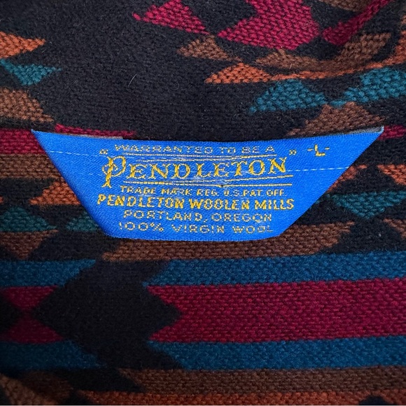 Pendleton Lobo Quarter Snap Pullover Large Southwest Aztec Print - Picture 6 of 7